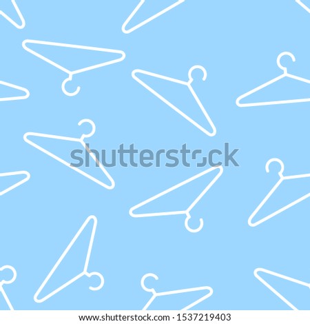 Hanger seamless pattern on blue background. flat design vector illustration.