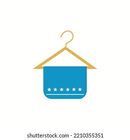 Hanger sign, blue icon on white background Vector illustration