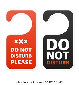 Hanger sign do not disturb. Door sign.