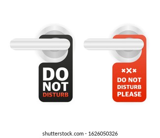 Hanger sign do not disturb. Door sign.