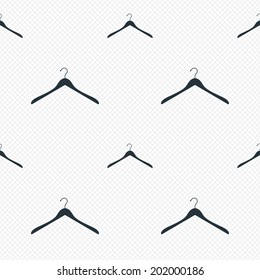 Hanger sign icon. Cloakroom symbol. Seamless grid lines texture. Cells repeating pattern. White texture background. Vector