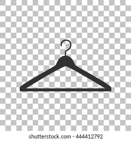 Hanger sign illustration. Dark gray icon on transparent background.