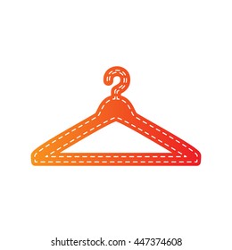 Hanger sign illustration. Orange applique isolated.