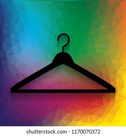 Hanger sign illustration. Vector. Flat style black icon on white.
