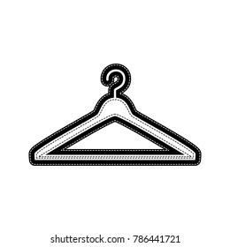 Hanger sign illustration. Vector. Flat style black icon on white.