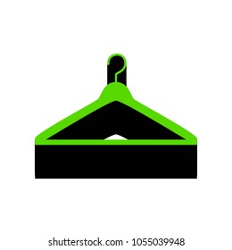 Hanger sign illustration. Vector. Green 3d icon with black side on white background. Isolated.