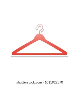 Hanger sign illustration. Vector. Reddish icon with white and gray shadow on white background. Isolated.