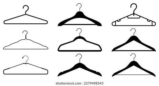 Hanger silhouette icon symbol set