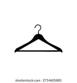 Hanger silhouette vector flat design on white background.