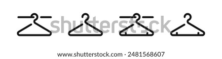 Сlothes hanger silhouettes. Hanger icons. Coat Hanger symbols