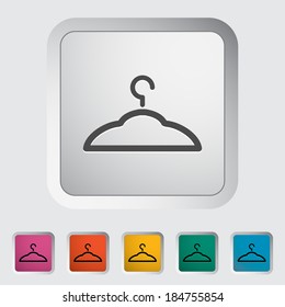 Hanger. Single flat icon on the button. Vector illustration.