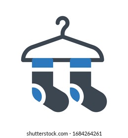 hanger sock vector glyph color icon 