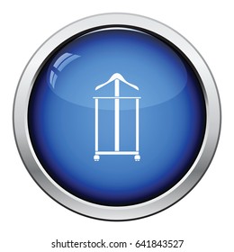 Hanger stand icon. Glossy button design. Vector illustration.
