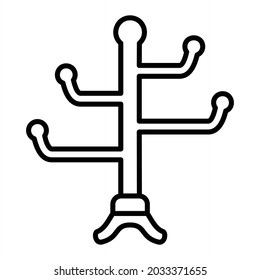 Hanger Stand Vector Outline Icon Isolated On White Background

