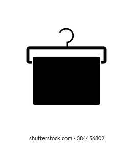 Hanger with towel flat icon