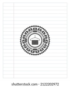 hanger with towel icon emblem draw with pencil effect. Vector Illustration. Detailed.
