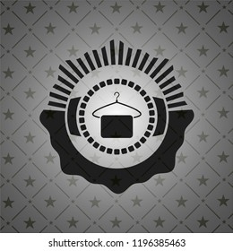 hanger with towel icon inside black emblem. Vintage.