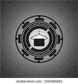 hanger with towel icon inside dark emblem