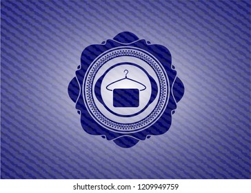 hanger with towel icon inside jean background