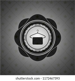 hanger with towel icon inside realistic black emblem