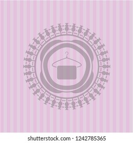 hanger with towel icon inside retro style pink emblem