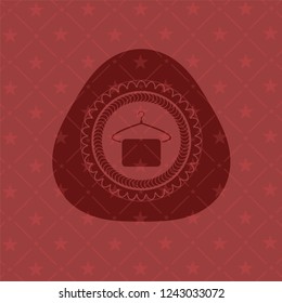 hanger with towel icon inside retro style red emblem
