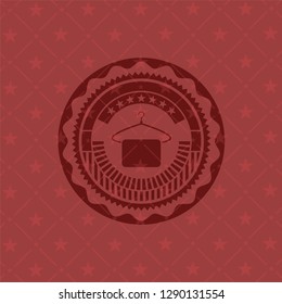 hanger with towel icon inside retro style red emblem