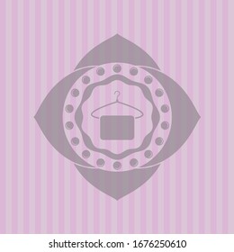 hanger with towel icon inside retro pink emblem