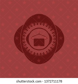 hanger with towel icon inside vintage red emblem
