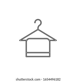 colgar con un icono de toalla. Línea delgada simple, contorno vectorial de iconos web para ui y ux, sitio web o aplicación móvil