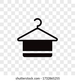 Hanger with towel icon vector. Clothes hanger sign