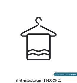 Hanger and Towel Icon Vector Template