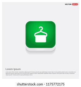 Hanger with towel iconGreen Web Button - Free vector icon
