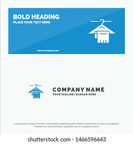 Hanger, Towel, Service, Hotel SOlid Icon Website Banner and Business Logo Template. Vector Icon Template background