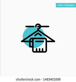 Hanger, Towel, Service, Hotel turquoise highlight circle point Vector icon