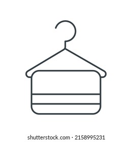 Hanger with towel thin line icon. Element of simple icon for websites, web design, mobile app, info graphics. Thin line icon for website design and development, app development on white background