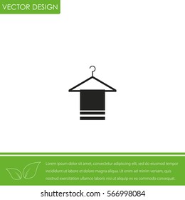 Hanger with towel  Vector Icon.