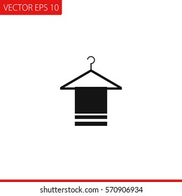 Hanger with towel  Vector Icon.