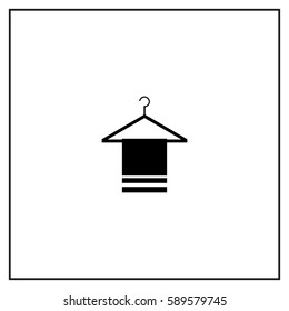 Hanger with towel  Vector Icon.