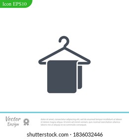 Hanger with towel. Vector illustration EPS 10.