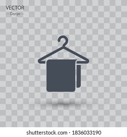 Hanger with towel. Vector illustration EPS 10.