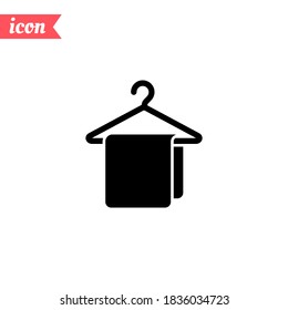 Hanger with towel. Vector illustration EPS 10.