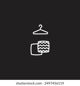 Hanger with towels flat vector icon design