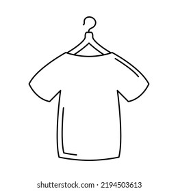 hanger with tshirt on white background