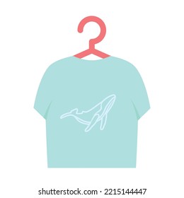 hanger with tshirt with a whale symbol