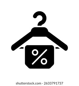 Hanger Vector for Black Friday Clothing Sale. Fashion apparel icon illustration, retail clothes shopping, discounted wardrobe design