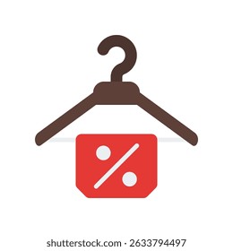 Hanger Vector for Black Friday Clothing Sale. Fashion apparel icon illustration, retail clothes shopping, discounted wardrobe design