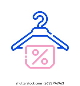 Hanger Vector for Black Friday Clothing Sale. Fashion apparel icon illustration, retail clothes shopping, discounted wardrobe design