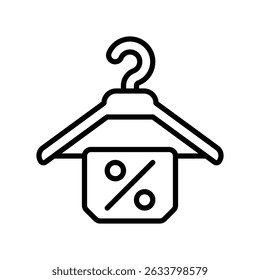 Hanger Vector for Black Friday Clothing Sale. Fashion apparel icon illustration, retail clothes shopping, discounted wardrobe design