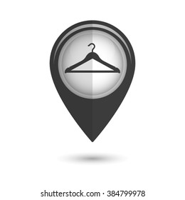 Hanger - vector icon ; black map pointer